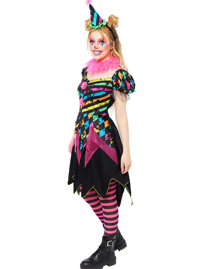 3tlg. Kostüm ''Funhouse Horror Clown'' in Schwarz/ Bunt