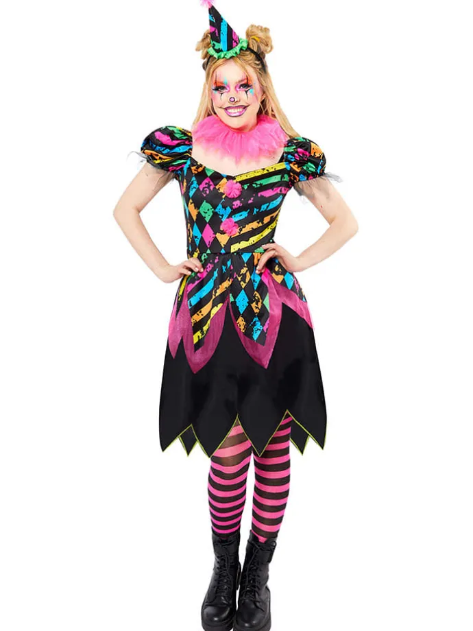 3tlg. Kostüm ''Funhouse Horror Clown'' in Schwarz/ Bunt