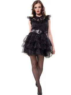 2tlg. Kostüm ''Gothic Hexe'' in Schwarz