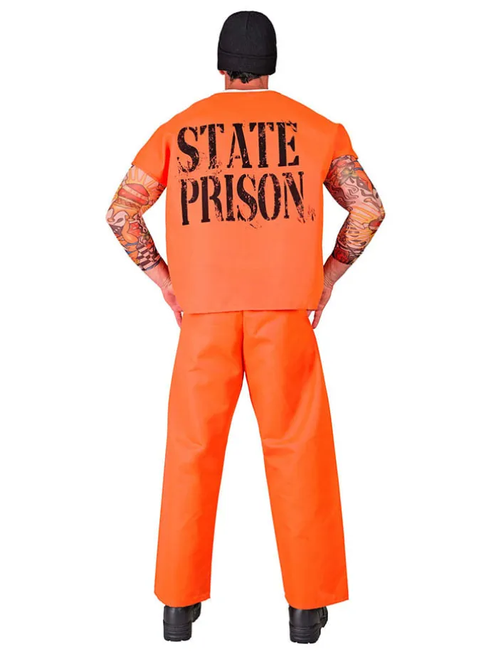 4tlg. Kostüm "Häftling" in Orange