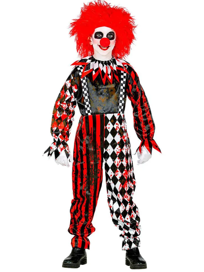 2tlg. Kostüm "KILLERCLOWN" in Rot/ Schwarz