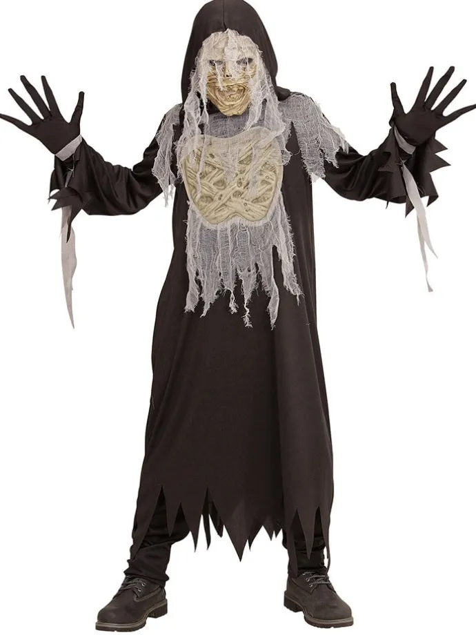3tlg. Kostüm "Mummy" in Schwarz/ Creme