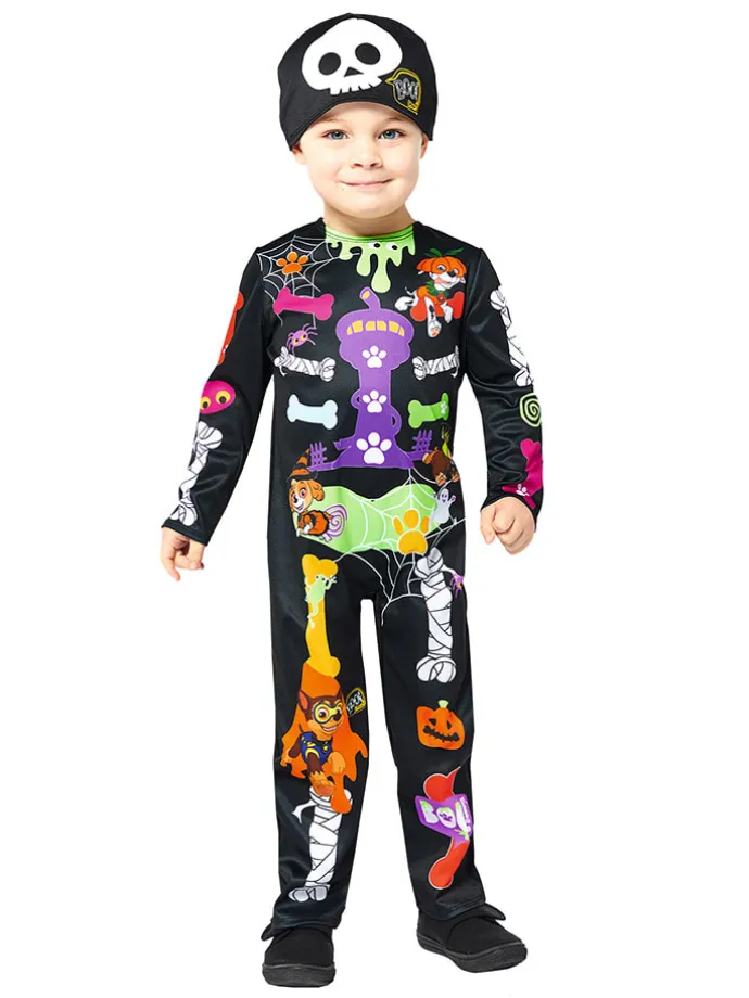 2tlg. Kostüm "Paw Patrol Skeleton" in Schwarz/ Bunt