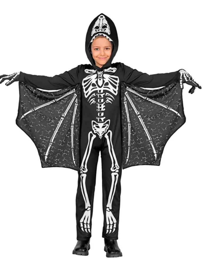 2tlg. Kostüm "PTERODACTYLUS SKELETT" in Schwarz