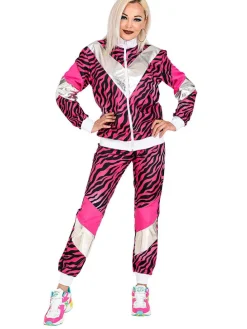 2tlg. Kostüm "80s Pink Tiger" in Pink