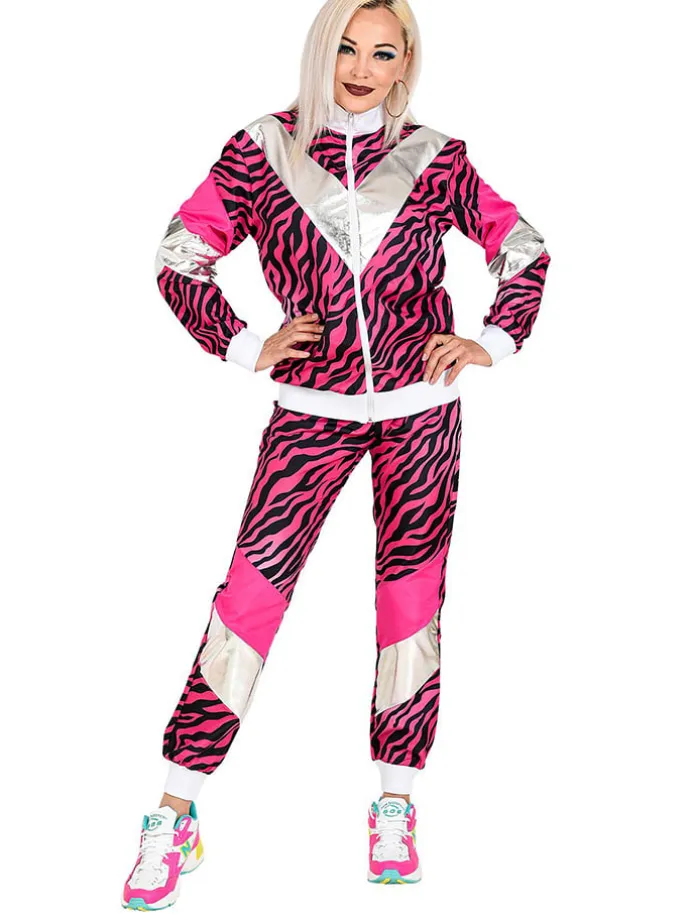 2tlg. Kostüm "80s Pink Tiger" in Pink