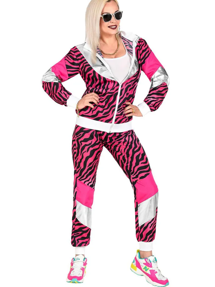 2tlg. Kostüm "80s Pink Tiger" in Pink