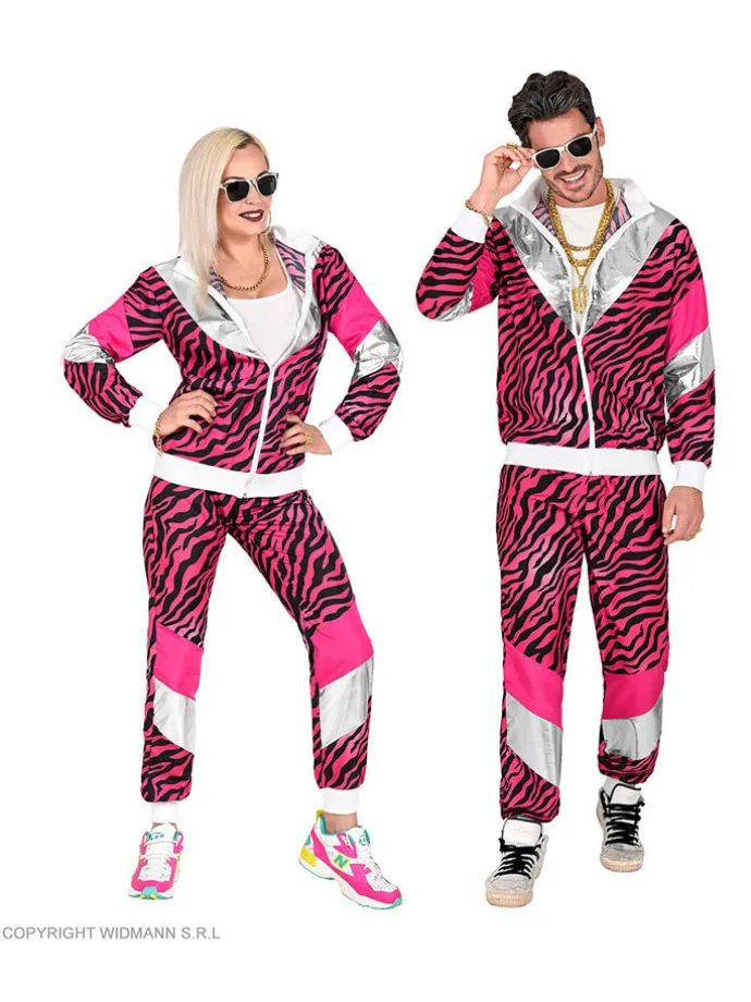 2tlg. Kostüm "80s Pink Tiger" in Pink