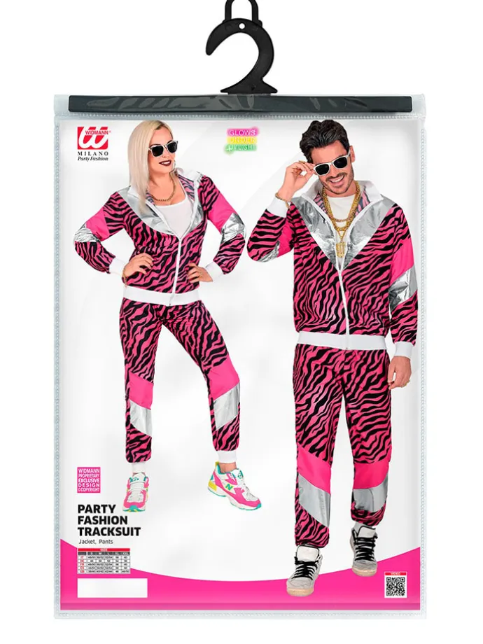 2tlg. Kostüm "80s Pink Tiger" in Pink
