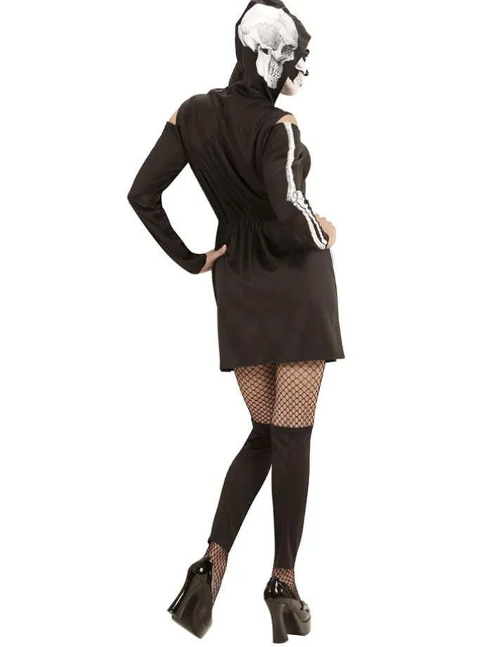 2tlg. Kostüm "SKELETTLADY" in Schwarz