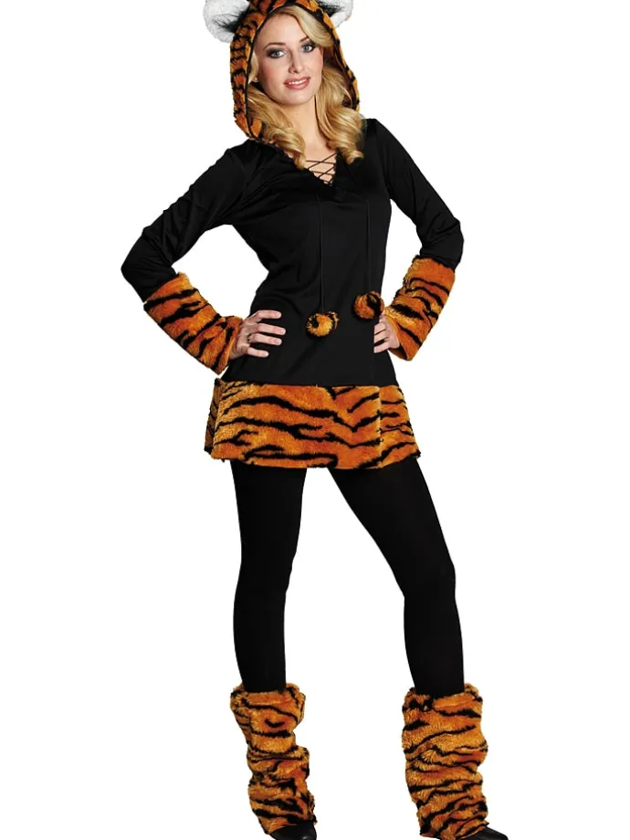 2tlg. Kostüm "Tiger" in Schwarz/ Orange
