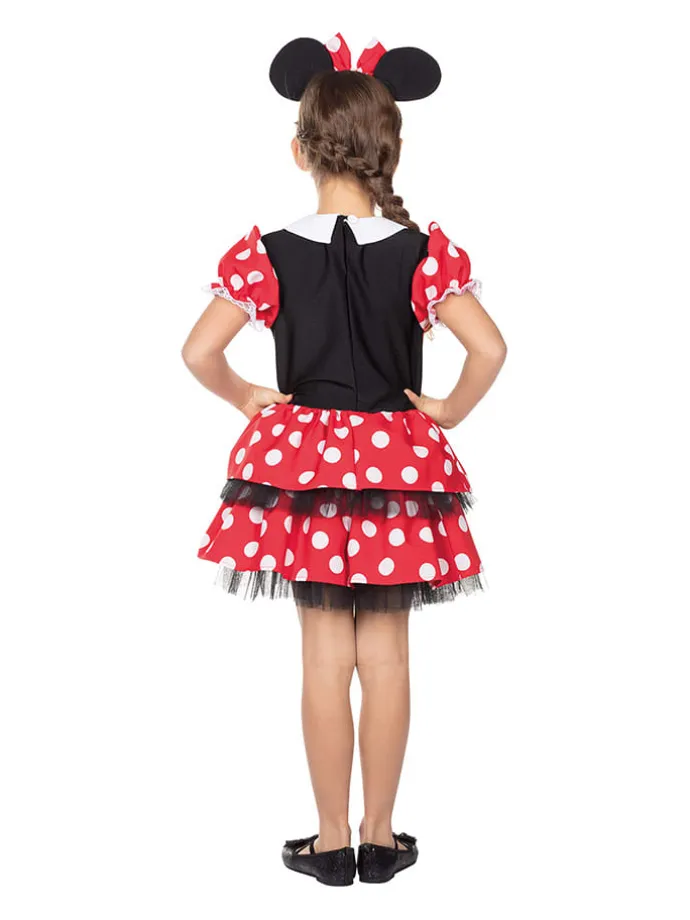 2tlg. Kostümkleid "Mausemädchen" in Rot/ Schwarz