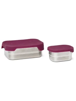 2tlg. Lunchbox-Set in Lila - (B)17 x (H)6 x (T)12 cm