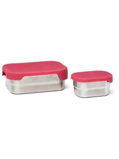 2tlg. Lunchbox-Set in Pink - (B)17 x (H)6 x (T)12 cm