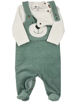 2tlg. Outfit "Ben" in Grün/ Creme