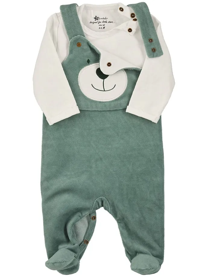 2tlg. Outfit "Ben" in Grün/ Creme