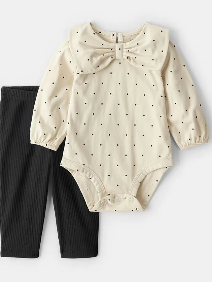 2tlg. Outfit in Beige/ Schwarz