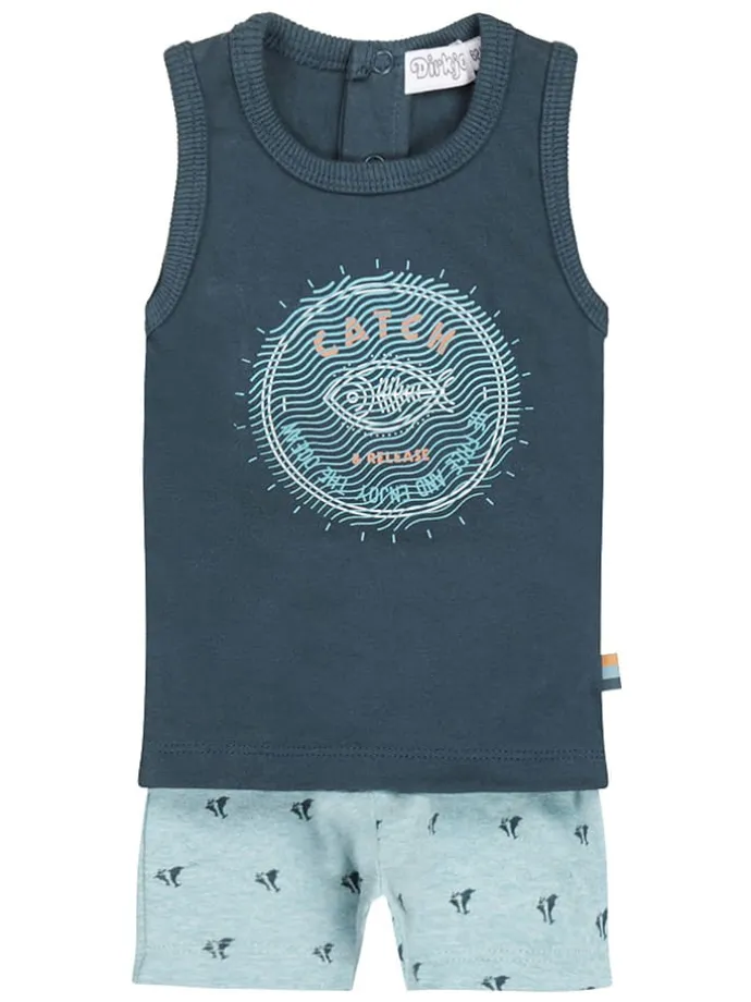 2tlg. Outfit in Blau/ Hellblau