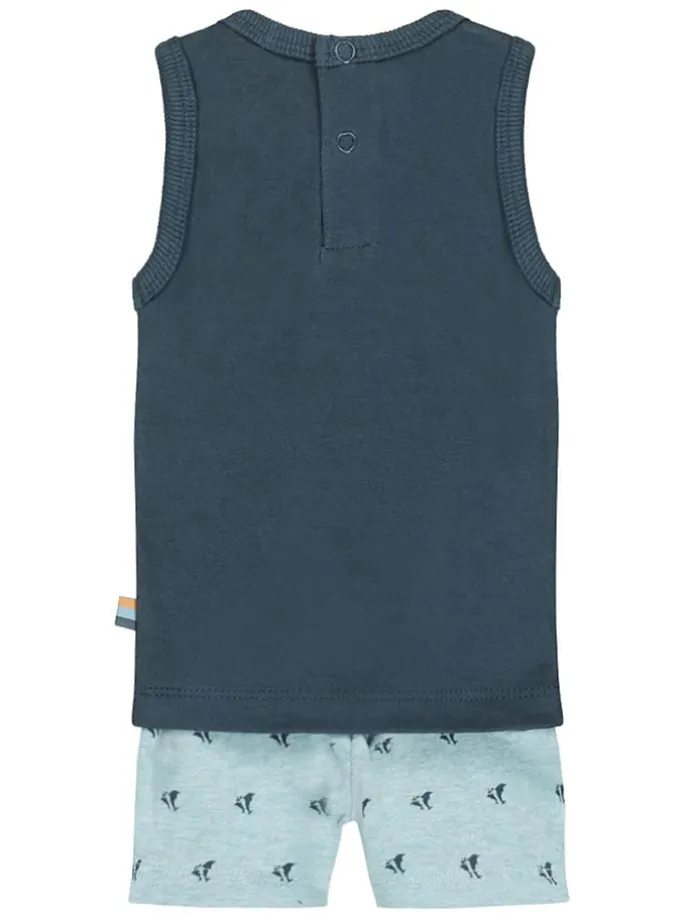 2tlg. Outfit in Blau/ Hellblau
