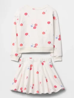 2tlg. Outfit in Creme/ Rosa/ Hellblau