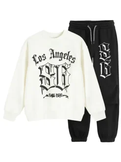 2tlg. Outfit in Creme/ Schwarz