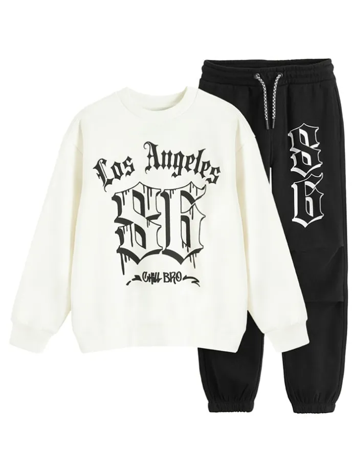 2tlg. Outfit in Creme/ Schwarz