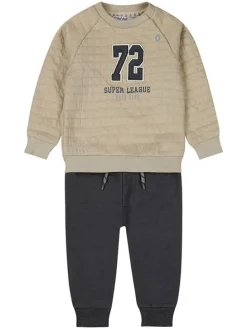 2tlg. Outfit in Hellbraun/ Anthrazit