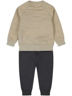 2tlg. Outfit in Hellbraun/ Anthrazit