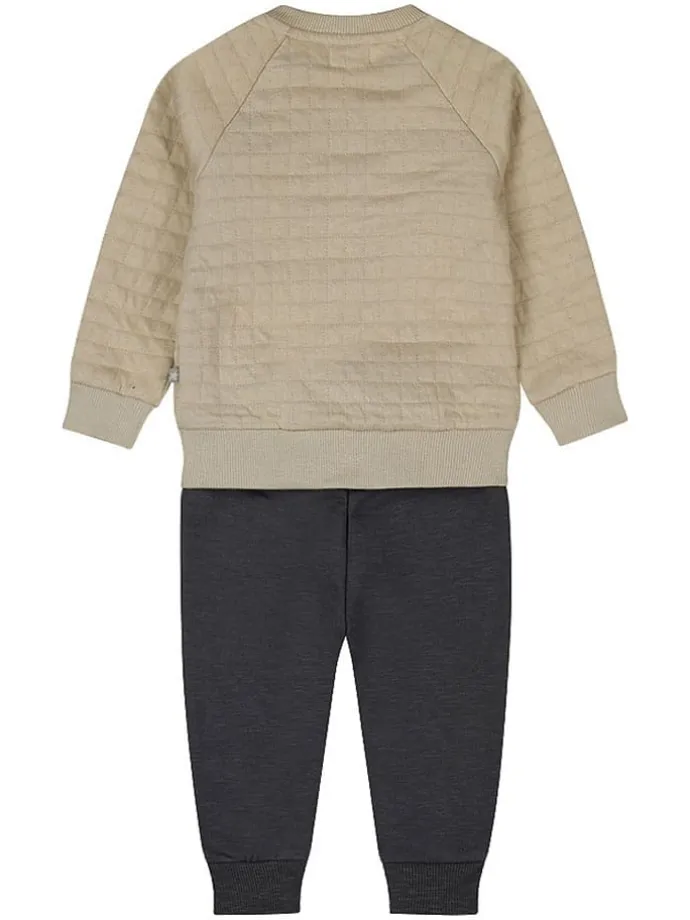 2tlg. Outfit in Hellbraun/ Anthrazit