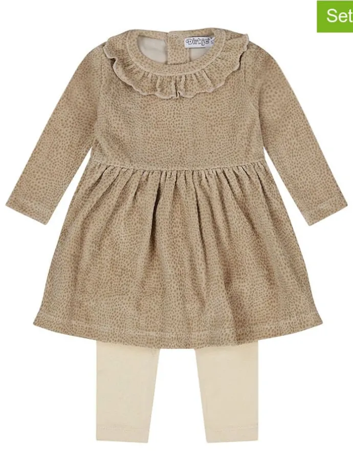 2tlg. Outfit in Hellbraun/ Creme
