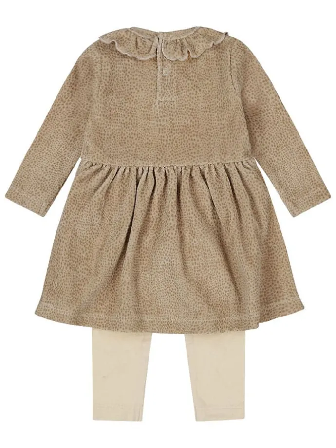 2tlg. Outfit in Hellbraun/ Creme