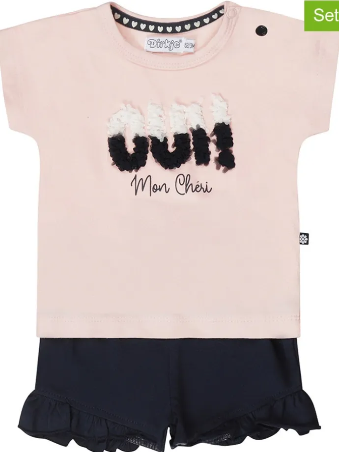 2tlg. Outfit in Rosa/ Schwarz