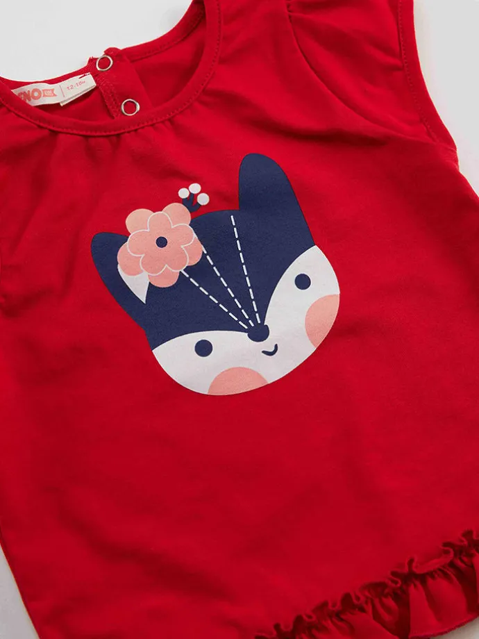 2tlg. Outfit "Red Fox" in Rot/ Dunkelblau