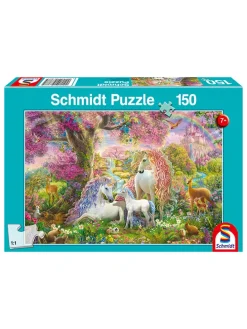 150tlg. Puzzle "Einhornfamilie im Blütenwald" - ab 7 Jahren