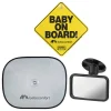 3tlg. Rückspiegel und Sonnenschutz-Set "BBC Travel Safety Kit" in Schwarz