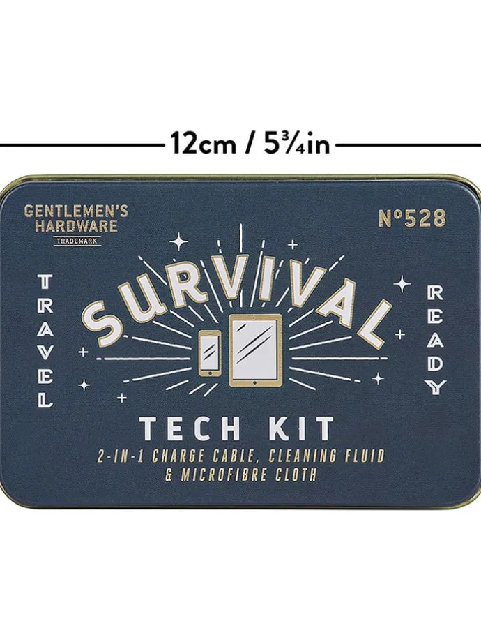 4tlg. Reiseset "Survival Tech Kit" in Blau/ Weiß