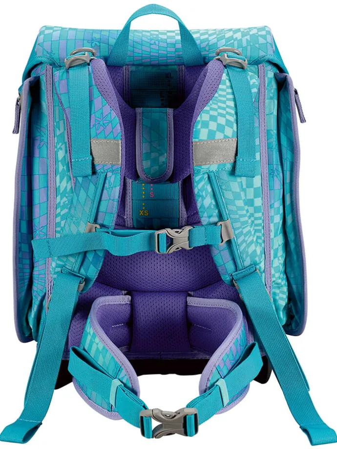 5tlg. Schulranzen-Set " ErgoFlex Max - Activ" in Hellblau