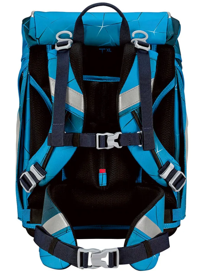 4tlg. Schulranzen-Set "Alpha Set Safety Light - Polar Blue" in Blau