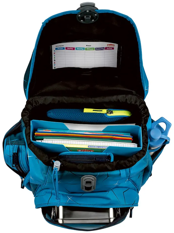 4tlg. Schulranzen-Set "Alpha Set Safety Light - Polar Blue" in Blau