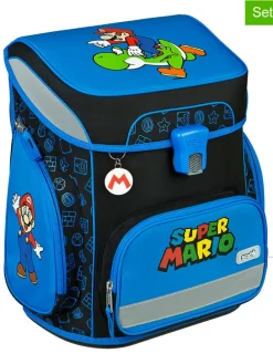 5tlg. Schulranzen-Set "EasyFit Super Mario" in Blau