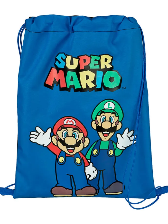5tlg. Schulranzen-Set "EasyFit Super Mario" in Blau