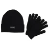 2tlg. Set: Beanie und Handschuhe in Schwarz