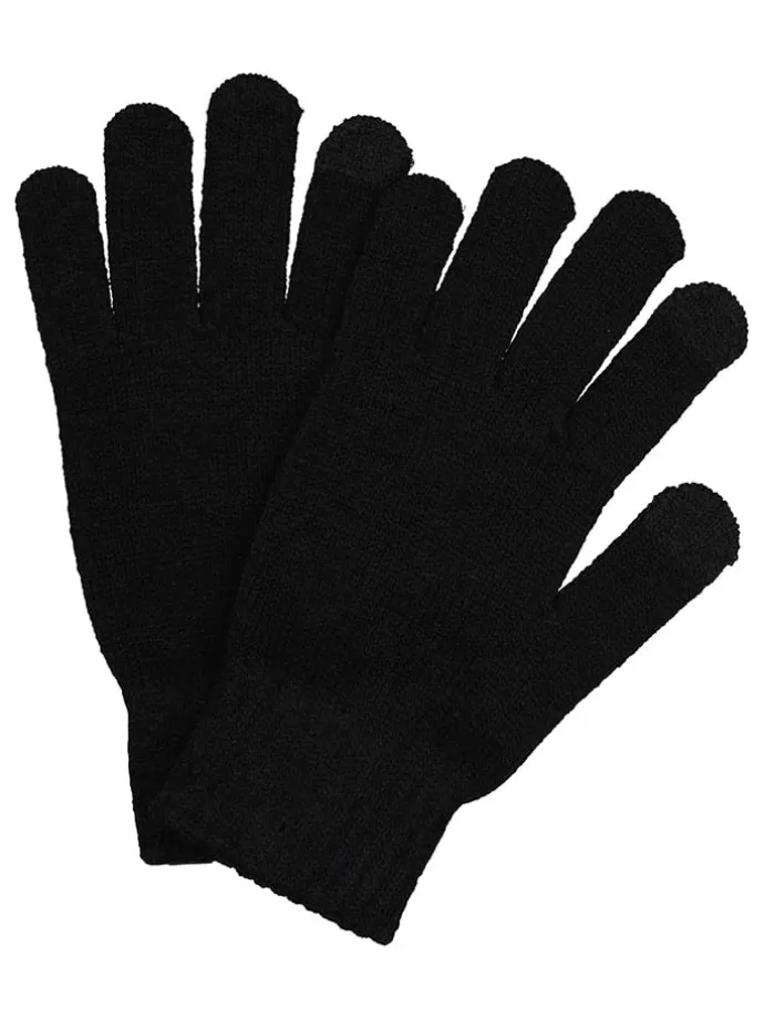2tlg. Set: Beanie und Handschuhe in Schwarz