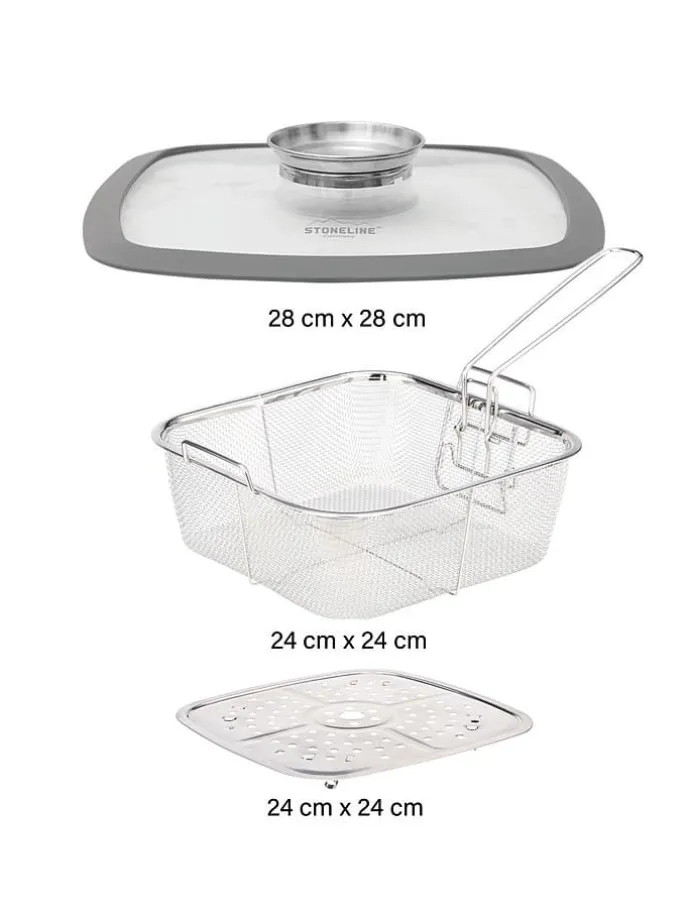 5tlg. Set: Bräter in Grau - (L)28 x (B)28 cm