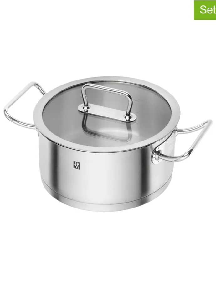 2tlg. Set: Edelstahl-Kochtopf ''Pro'' - 4,3 l