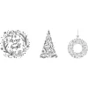 3tlg. Set: Fensterschablonen "Christmas" und Kreidemarker - (B)42 x (H)59,4 cm