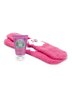 2tlg. Set: Fußcreme mit Socken in Rosa