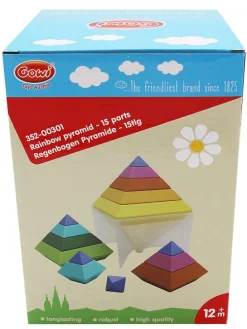 15tlg. Stapelpyramide "Regenbogen" - ab 12 Monaten