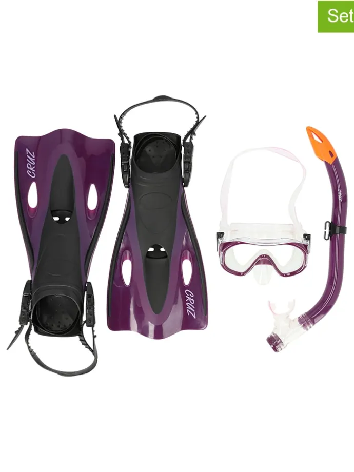 3tlg. Taucher-Set "Cebu" in Lila/ Schwarz