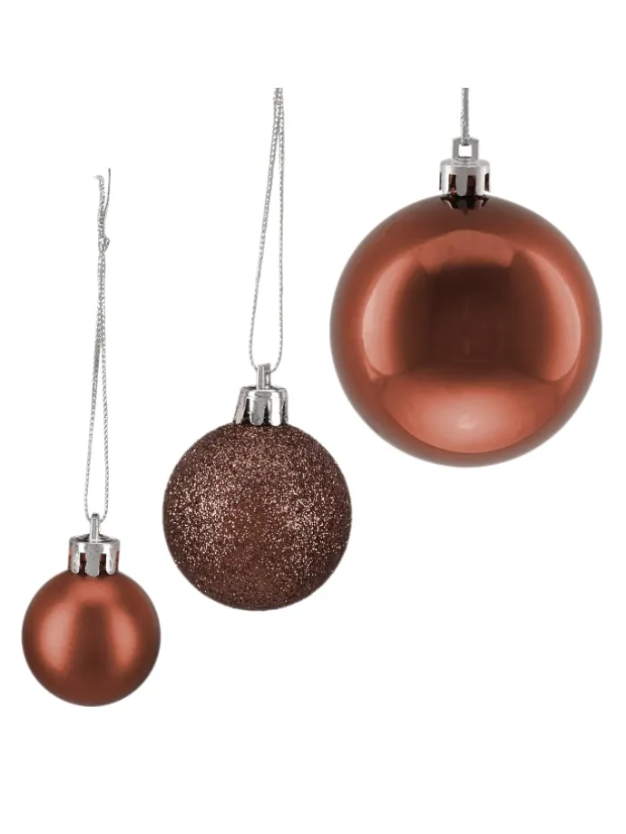 100-tlg. Weihnachtskugeln Set in Braun